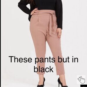 High Waisted Tie-Front Skinny Pant - BLACK(picture is the taupe version ).